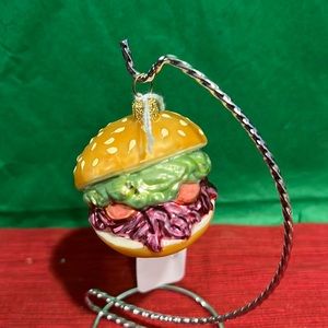 Handmade glass blown deli sandwich ornament